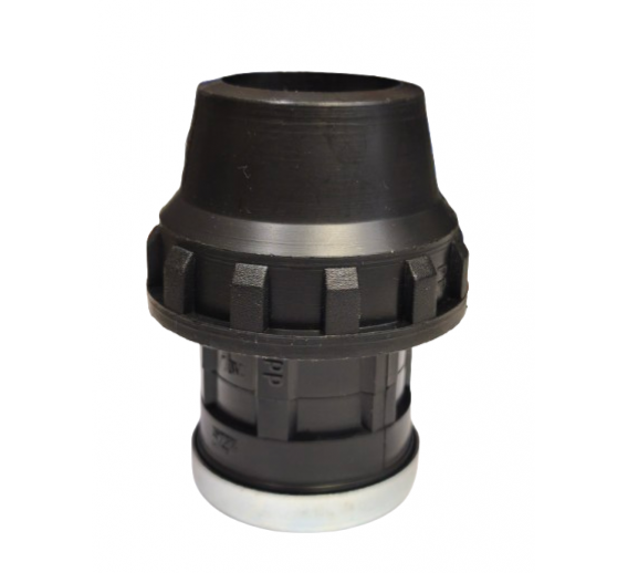 Santechnikos prekės. Vamzdynų sistemos. Lauko vandentiekis. Plastikinės lauko vandentiekio jungtys. PE jungtis vidinis sriegis 50x1