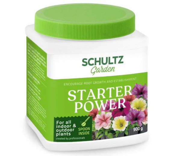 Sodo ir daržo prekės. Trąšos ir durpių substratai. Trąšos. Birios trąšos. Persodinimo stimuliatorius Schultz Start Power 900 g
