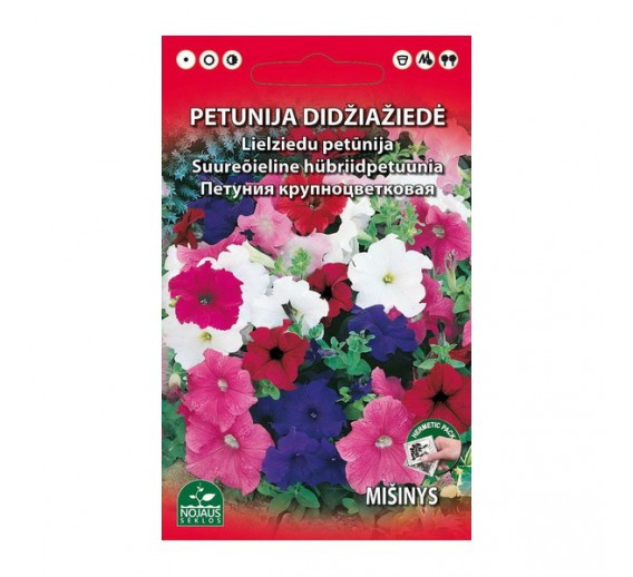 Sodo ir daržo prekės. Sėklos, daigyklos, durpinės tabletės. Gėlių sėklos. Petunija darželinė žema 0,1 g 