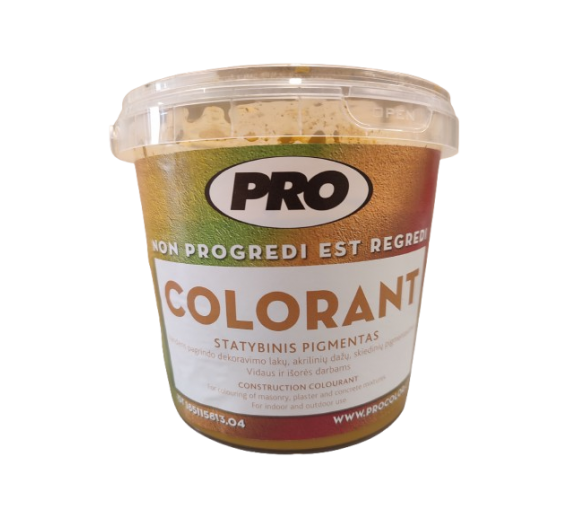 Dažai. Dažai, dažymo įrankiai, dažymo juostos. Pigmentai dažams. Pigmentas betonui PRO COLORANT geltonas 1,5kg 