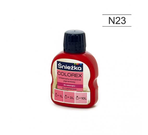 Dažai. Dažai, dažymo įrankiai, dažymo juostos. Pigmentai dažams. Pigmentas Sniežka COLOREX raudonas N23, 100 ml 
