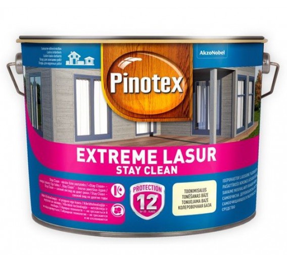 Dažai. Medienos apsaugos ir dekoravimo priemonės. Pinotex produktai. Pinotex Extreme Lasur bespalvis 10l 
