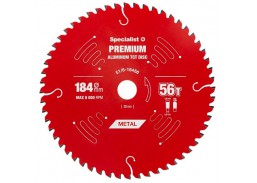 Darbo įrankiai. Įrankių priedai. Diskai diskiniams pjūklams. Pjovimo diskas 184x56Tx20/16 Aluminium Specialist+ 