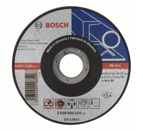 Darbo įrankiai. Įrankių priedai. Metalo pjovimo diskai. Pjovimo diskas Bosch 115x1,6 mm 