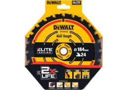 Darbo įrankiai. Įrankių priedai. Diskai diskiniams pjūklams. Pjovimo diskas medienai DeWalt ELITE CSB 184x16mm 24T 
