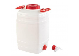 Namų apyvokos prekės. Statinės, kanistrai, statybinės talpos, bidonėliai. Statinės. Plastikinė talpa su kraneliu 25l 