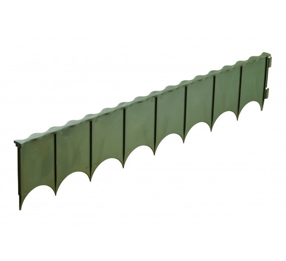 Sodo ir daržo prekės. Atramos, laikikliai augalams. Plastikinis atitvaras E-03 Z1 žalias 20x600x120mm 