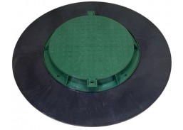 Santechnikos prekės. Lauko kanalizacija, drenažas, pralaidos vamzdžiai. Kanalizacijos šulinių stovai, šulinio dangčiai. Plastikinis dangtis 780PE su praplatinimu 100 cm 