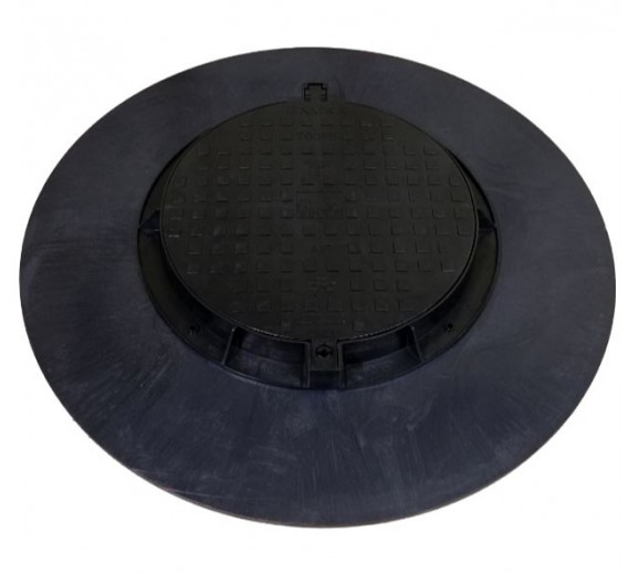 Santechnikos prekės. Lauko kanalizacija, drenažas, pralaidos vamzdžiai. Kanalizacijos šulinių stovai, šulinio dangčiai. Plastikinis dangtis 780PE su praplatinimu 100 cm