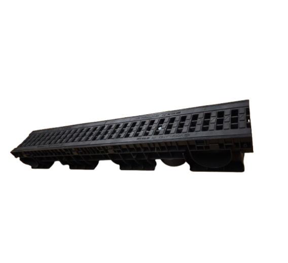 Statybinės medžiagos. Lietaus nubėgimo sistemos. Sistemos grindiniams. Plastikinis kanalas su grotelėmis DN100 B125 klasė 