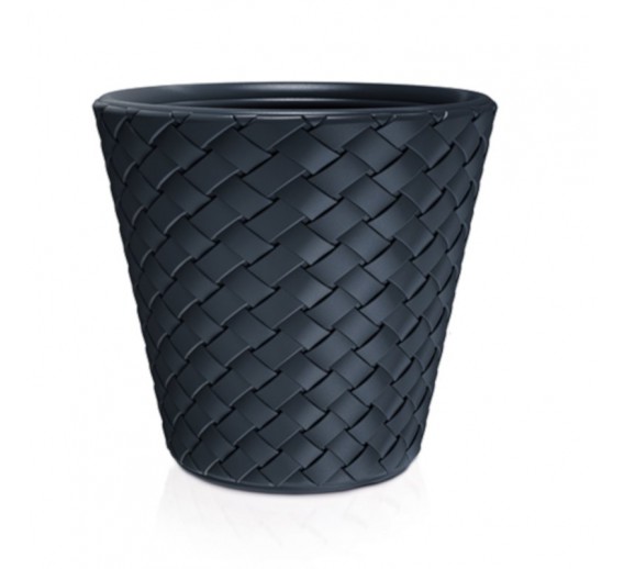 Namų apyvokos prekės. Vazonai. Plastikiniai vazonai, vazonai iš kompozito. Plastikinis vazonas Matuba 40 cm juodas 