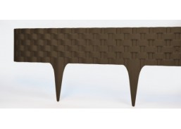 Sodo ir daržo prekės. Atramos, laikikliai augalams. Plastikinis vejos atitvaras 95x800x200 mm, rudas 