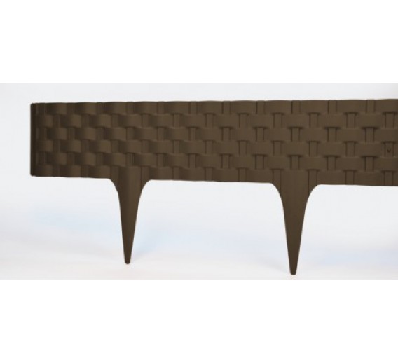 Sodo ir daržo prekės. Atramos, laikikliai augalams. Plastikinis vejos atitvaras 95x800x200 mm, rudas 