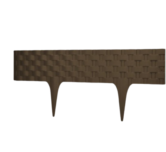 Sodo ir daržo prekės. Atramos, laikikliai augalams. Plastikinis vejos atitvaras 95x800x200 mm, rudas