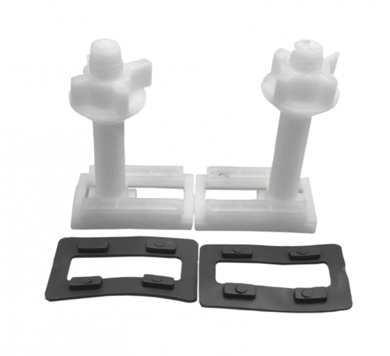 Santechnikos prekės. Vonios įranga. Klozetai, bidė, klozetų dangčiai. Klozetų dangčiai. Plastikinių varžtų komplektas klozeto dangčiams