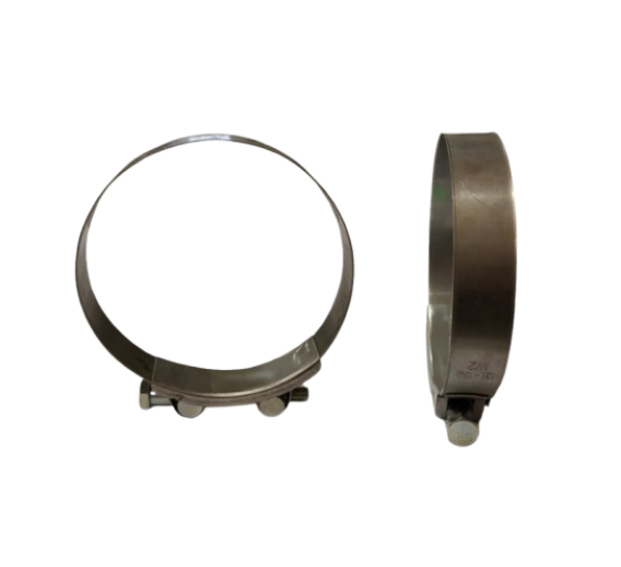 Tvirtinimo detalės. Sąvaržos. Pastiprintos sąvaržos. Plati sąvarža su varžtu 131-139 mm 