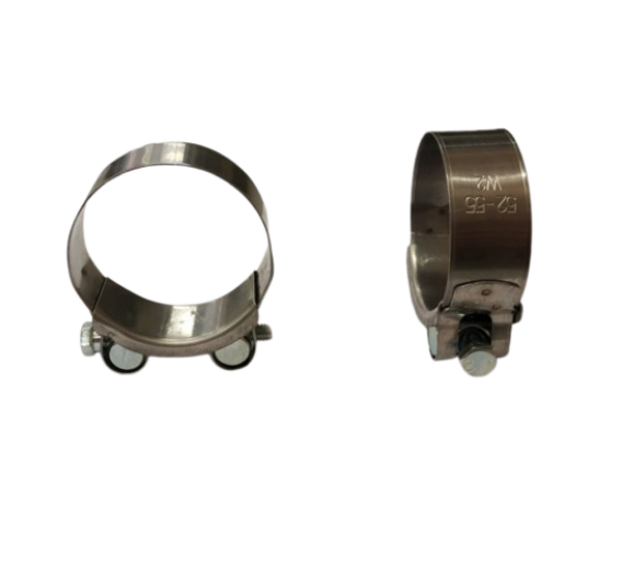 Tvirtinimo detalės. Sąvaržos. Pastiprintos sąvaržos. Plati sąvarža su varžtu 52-55 mm 