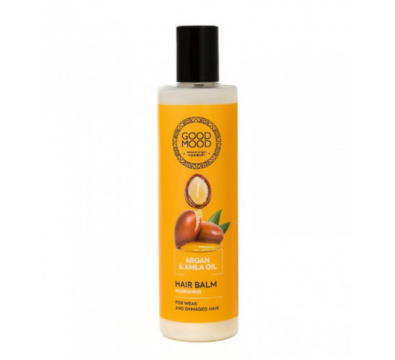 Švaros prekės. Kūno ir plaukų priežiūros priemonės. Plaukų balzamas Argan  Amla Oil GOOD MOOD 280ml