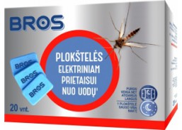 Sodo ir daržo prekės. Laisvalaikio prekės. Apsauga nuo uodų ir erkių ar kt.. Plokštelės elektriniam prietaisui nuo uodų 20vnt BROS 