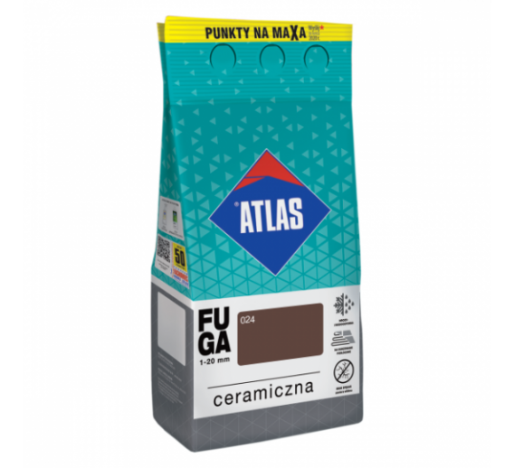 Vidaus apdailos prekės. Plytelės. Glaistai plytelėms. Plytelių glaistas ATLAS N024 ruda sp., 2 kg 