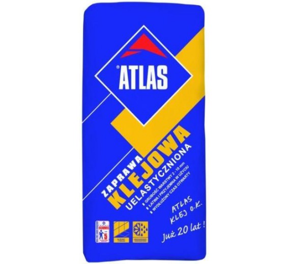 Statybinės medžiagos. Fasadiniai ir plytelių klijai. Plytelių klijai. Plytelių klijai ATLAS ELASTINGAS 10 kg 