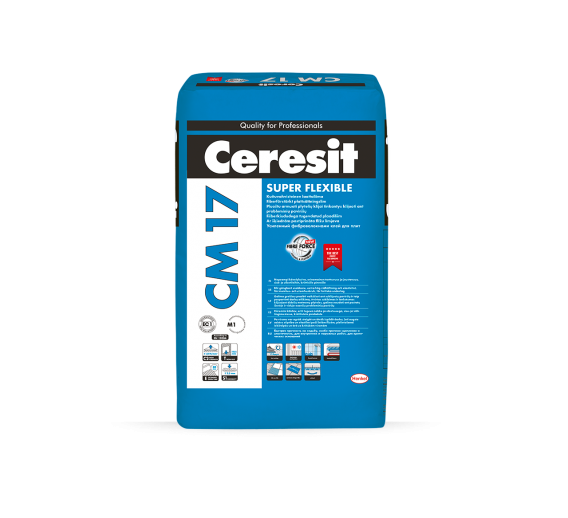 Statybinės medžiagos. Fasadiniai ir plytelių klijai. Plytelių klijai. Plytelių klijai Ceresit CM17 Super Flexible 25kg 
