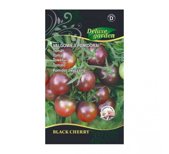 Sodo ir daržo prekės. Sėklos, daigyklos, durpinės tabletės. Pomidorų sėklos. Pomidorai Black cherry 0.2g 