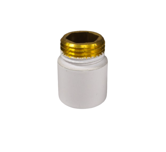 Santechnikos prekės. Vamzdynų sistemos. Vamzdžių sujungimo detalės. Žalvarinės jungtys. Žalvariniai prailgintojai. Prailginimas 1/2