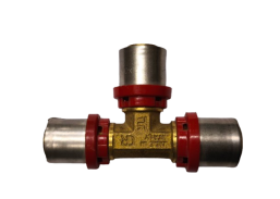 Santechnikos prekės. Vamzdynų sistemos. Vamzdžių sujungimo detalės. Cinkuotas, presuojamas plienas. Presuojamas trišakis 20x20x18 mm