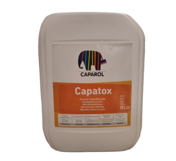 Švaros prekės. Buitinė chemija, valikliai. Priemonė dumbliams ir pelėsiui naikinti Capatox 10 Caparol 10L 
