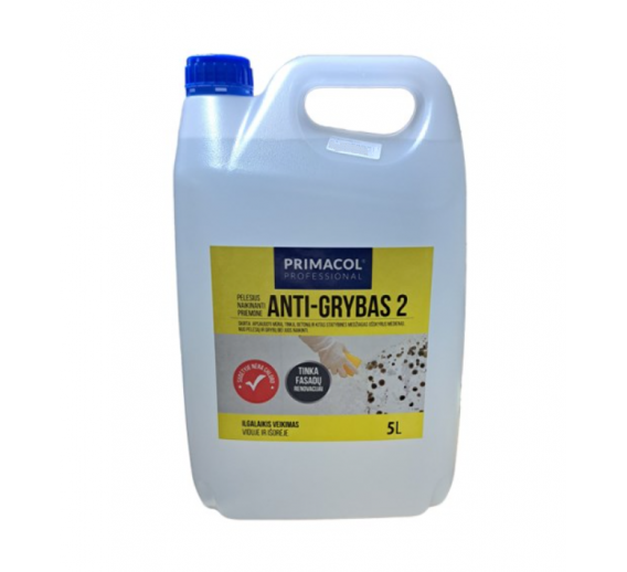 Švaros prekės. Buitinė chemija, valikliai. Priemonė pelėsio valymui Primacol Anti-grybas 5l