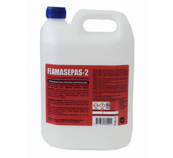 Dažai. Medienos apsaugos ir dekoravimo priemonės. Antiseptikai, balikliai. Priešgaisrinė danga flamasepas-2 10L 