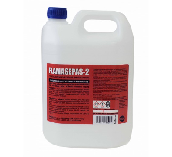 Dažai. Medienos apsaugos ir dekoravimo priemonės. Antiseptikai, balikliai. Priešgaisrinė danga flamasepas-2 5l 