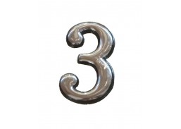 Vidaus apdailos prekės. Durų furnitūra. Adreso numeriai. Prilipdomas buto numeris Nr. 3 chromas 