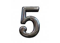 Vidaus apdailos prekės. Durų furnitūra. Adreso numeriai. Prilipdomas buto numeris Nr. 5 chromas 