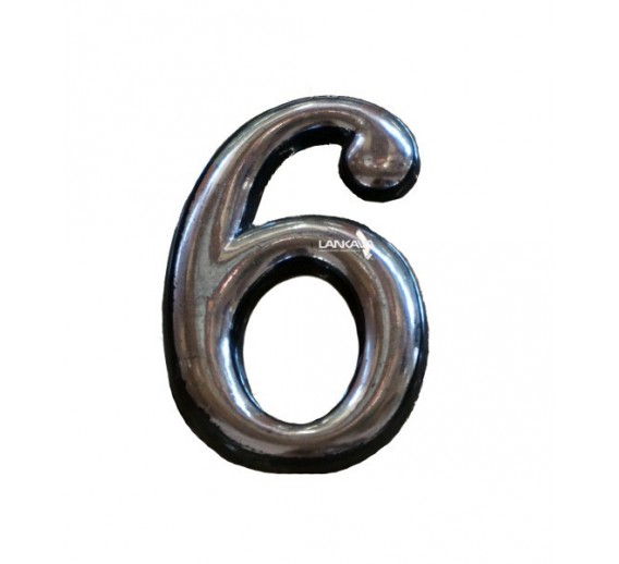 Vidaus apdailos prekės. Durų furnitūra. Adreso numeriai. Prilipdomas buto numeris Nr. 6/9 chromas 