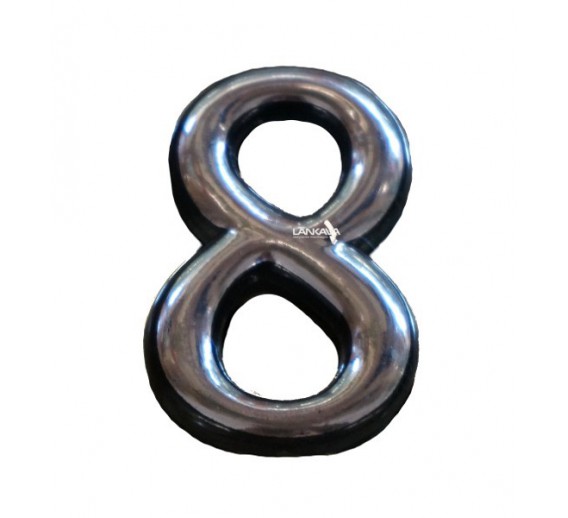 Vidaus apdailos prekės. Durų furnitūra. Adreso numeriai. Prilipdomas buto numeris Nr. 8 chromas 