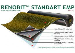 Statybinės medžiagos. Stogo dangos. Ruloninė stogo danga. Prilydoma stogo danga. Prilydoma danga apatinė RENOBIT Standart EMP 10 kv.m. 