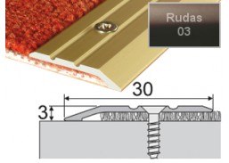 Vidaus apdailos prekės. Apdailos, sujungimo profiliai. Slenkstukai grindų sujungimui. Profilis Effector A01, su nuolydžiu 90 cm 
