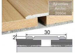 Vidaus apdailos prekės. Apdailos, sujungimo profiliai. Slenkstukai grindų sujungimui. Profilis Effector A02 klijuojamas Arctic ąžuolas 180 cm 