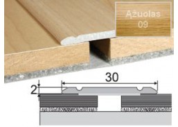 Vidaus apdailos prekės. Apdailos, sujungimo profiliai. Slenkstukai grindų sujungimui. Profilis Effector A02 sujungimo, klijuojamas ąžuolo sp. 180 cm 