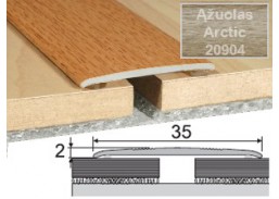 Vidaus apdailos prekės. Apdailos, sujungimo profiliai. Slenkstukai grindų sujungimui. Profilis Effector A08 klijuojamas Arctic ąžuolas 180 cm 