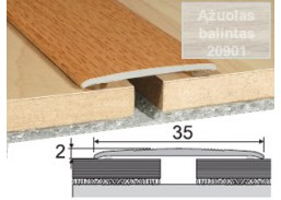 Vidaus apdailos prekės. Apdailos, sujungimo profiliai. Slenkstukai grindų sujungimui. Profilis Effector A08 klijuojamas balintas ąžuolas 180 cm 