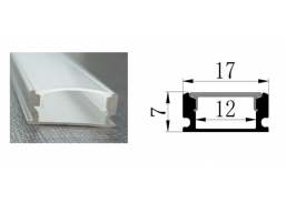 Apšvietimas. Lempos, LED lemputės, LED juostos. LED juostos, LED profiliai. Profilis LED SURFACE 2 m v/t 