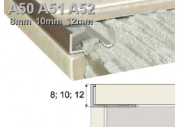 Profilis plytelių užbaigimui A50-01-200 sidabro sp. 8 mm 