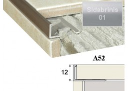 Profilis plytelių užbaigimui A52-01-3000 sidabro sp. 12 mm 