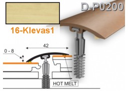 Vidaus apdailos prekės. Apdailos, sujungimo profiliai. Slenkstukai grindų sujungimui. Profilis PVC Myck, 42 mm klevas1/1 m 