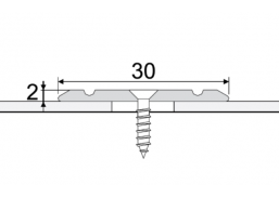 Vidaus apdailos prekės. Apdailos, sujungimo profiliai. Slenkstukai grindų sujungimui. Profilis šampaninis A02 180cm 30x2mm 