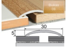 Vidaus apdailos prekės. Apdailos, sujungimo profiliai. Slenkstukai grindų sujungimui. Profilis sujungimui Effector A03 bukas 30x5 mm 93 cm 