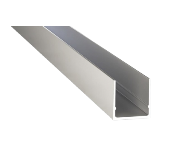 Vidaus apdailos prekės. Apdailos, sujungimo profiliai. Kampiniai aliuminio profiliai. Profilis U aliuminis B62 200cm 